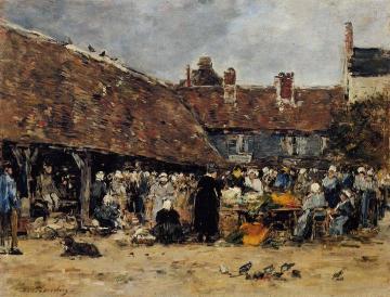 Market at Trouville Artwork by Eugène-Louis Boudin