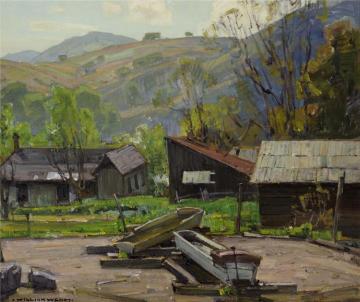 Water Troughs On A Farm Artwork by William Wendt