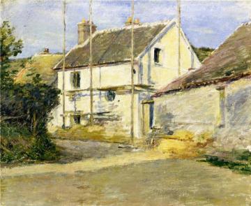 House with Scaffolding Artwork by Theodore Robinson