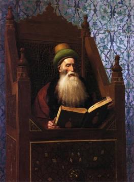 Mufti Reading in His Prayer Stool Artwork by Jean Leon Gerome