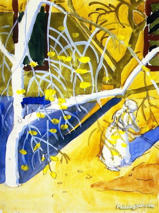 Woman in a Garden Artwork by Charles Burchfield