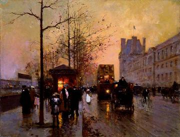 Quai du Louvre Artwork by Edouard Léon Cortes