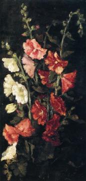Hollyhocks Artwork by John La Farge