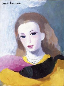 Young Girl with a Pearl Necklace Artwork by Marie Laurencin