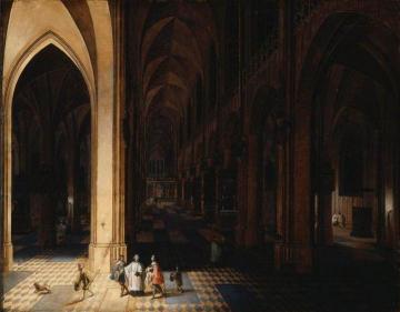 Interior Of Antwerp Cathedral At Night Artwork by Pieter Neefs the Elder