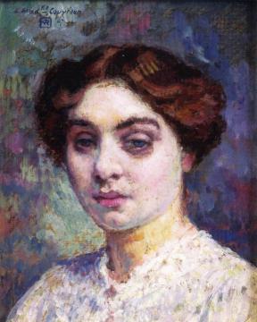 Portrait of Madameoiselle Couvreur Artwork by Theo van Rysselberghe