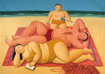 The Beach Artwork by Fernando Botero