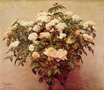 Rose Trees - White Roses Artwork by Henri Fantin-Latour