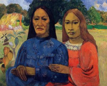 Two Women Artwork by Paul Gauguin