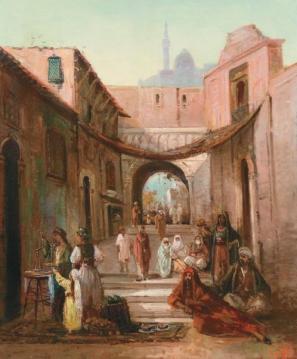 Market Street near the Mosque Artwork by Frédéric Borgella