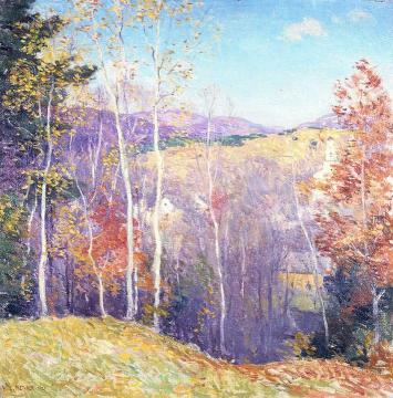 October Sunshine Artwork by Willard Leroy Metcalf