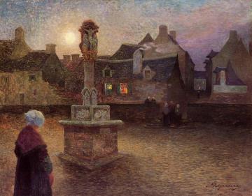 The Wayside Cross at Rochefort-en-Terre Artwork by Ferdinand du Puigaudeau