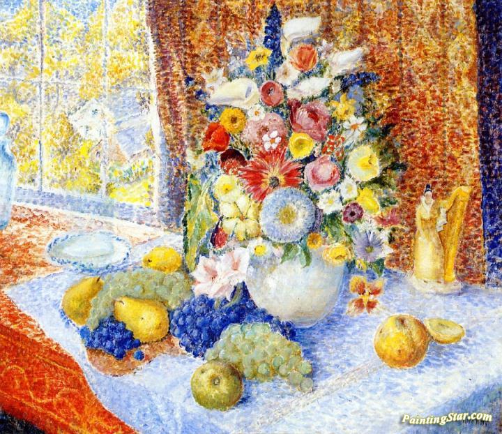 Still Life Before A Curtain Artwork by Max Kuehne