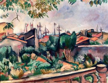Landscape, Terrace over the Port Artwork by Emile-othon Friesz