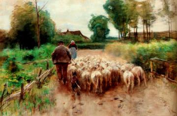 Bringing Home the Flock Artwork by Anton Mauve