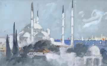 Mosque Of Sultan Ahmet, Istanbul Artwork by Hercules Brabazon Brabazon