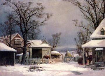 Farmyard, Winter Artwork by George Henry Durrie