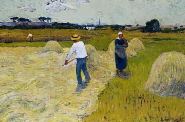 Haymaking Artwork by Henry Moret