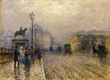 Rue de Paris with Carriages Artwork by Giuseppe de Nittis