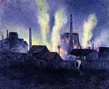Blast Furnaces in Charleroi Artwork by Maximilien Luce