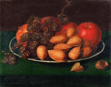 Frui, Nuts and Grapes Artwork by Raphaelle Peale