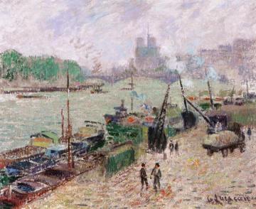 The Port Henri IV, Paris Artwork by Gustave Loiseau