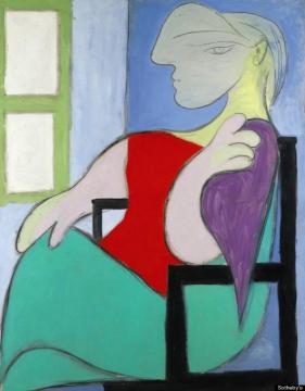Femme assise pres d'une fenetre Artwork by Pablo Picasso