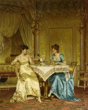 Breakfast Gossip Artwork by Charles Joseph Frederick Soulacroix
