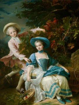 The Prince De Guémenée And Mademoiselle De Soubise Dressed As Grape Harvesters Artwork by François-Hubert Drouais