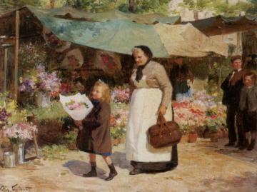 The Flower Market Artwork by Victor Gabriel Gilbert