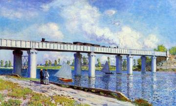 The Railroad Bridge at Argenteuil Artwork by Claude Oscar Monet