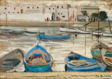 The Boats at Algiers (Les barques à Alger) Artwork by Paul Élie Dubois
