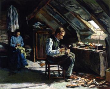 The Shoemaker, in His Cooler Attic Artwork by Maximilien Luce