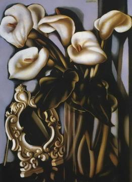 Still Life with Arums and Mirror Artwork by Tamara De Lempicka