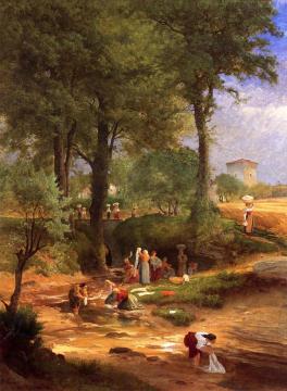 Washing Day near Perugia Artwork by George Inness