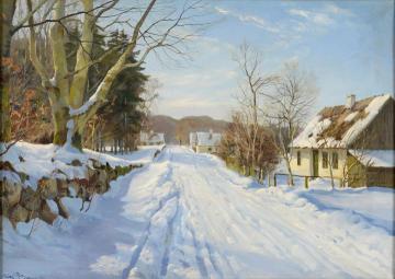 Winter Day In Lillerod Artwork by Harald Julius Niels Pryn