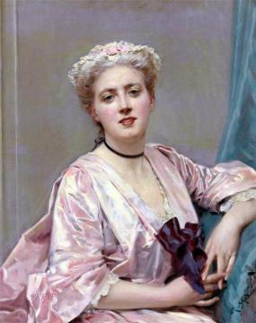 Beauty in pink Artwork by Raimundo de Madrazo y Garreta