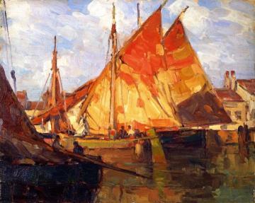 Sardine Boats Artwork by Edgar Alwyn Payne