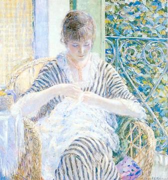 On The Balcony Artwork by Frederick Carl Frieseke