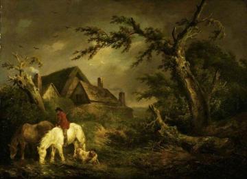 Watering Horses Artwork by George Morland