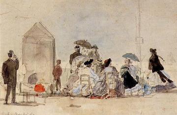 The Beach at Trouville Artwork by Eugène-Louis Boudin