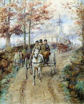 Carriage Ride Artwork by Edward Lamson Henry