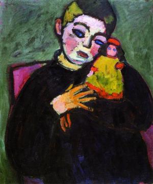 Child with Doll Artwork by Alexej Jawlensky