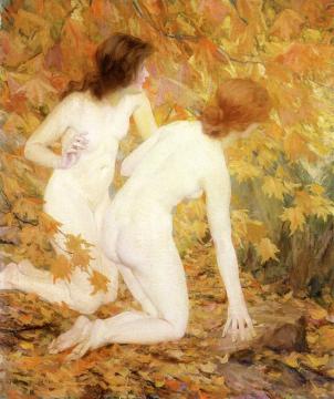 Nymphs In The Autumn Woods Artwork by Francis Coates Jones