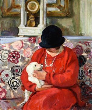 LIttle White Dog Artwork by Henri Lebasque