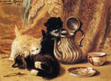 Teatime Artwork by Henriette Ronner-Knip