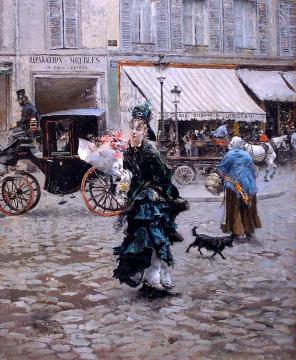 Crossing The Street Artwork by Giovanni Boldini
