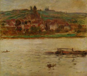 Barge on the Seine at Vetheuil Artwork by Claude Oscar Monet