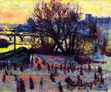 The Seine, View from Pissarro's Studio Artwork by Maximilien Luce