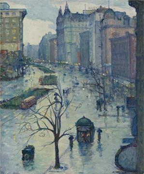 Broadway Looking South Artwork by Leon Kroll